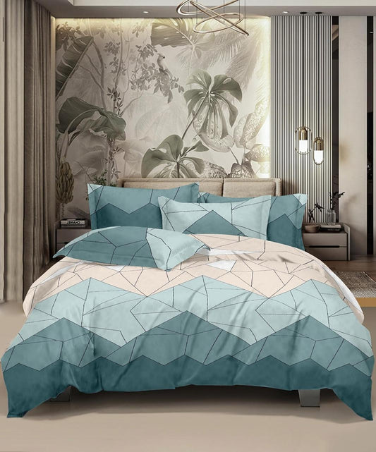 Turquoise Geometric Design Bedding Set